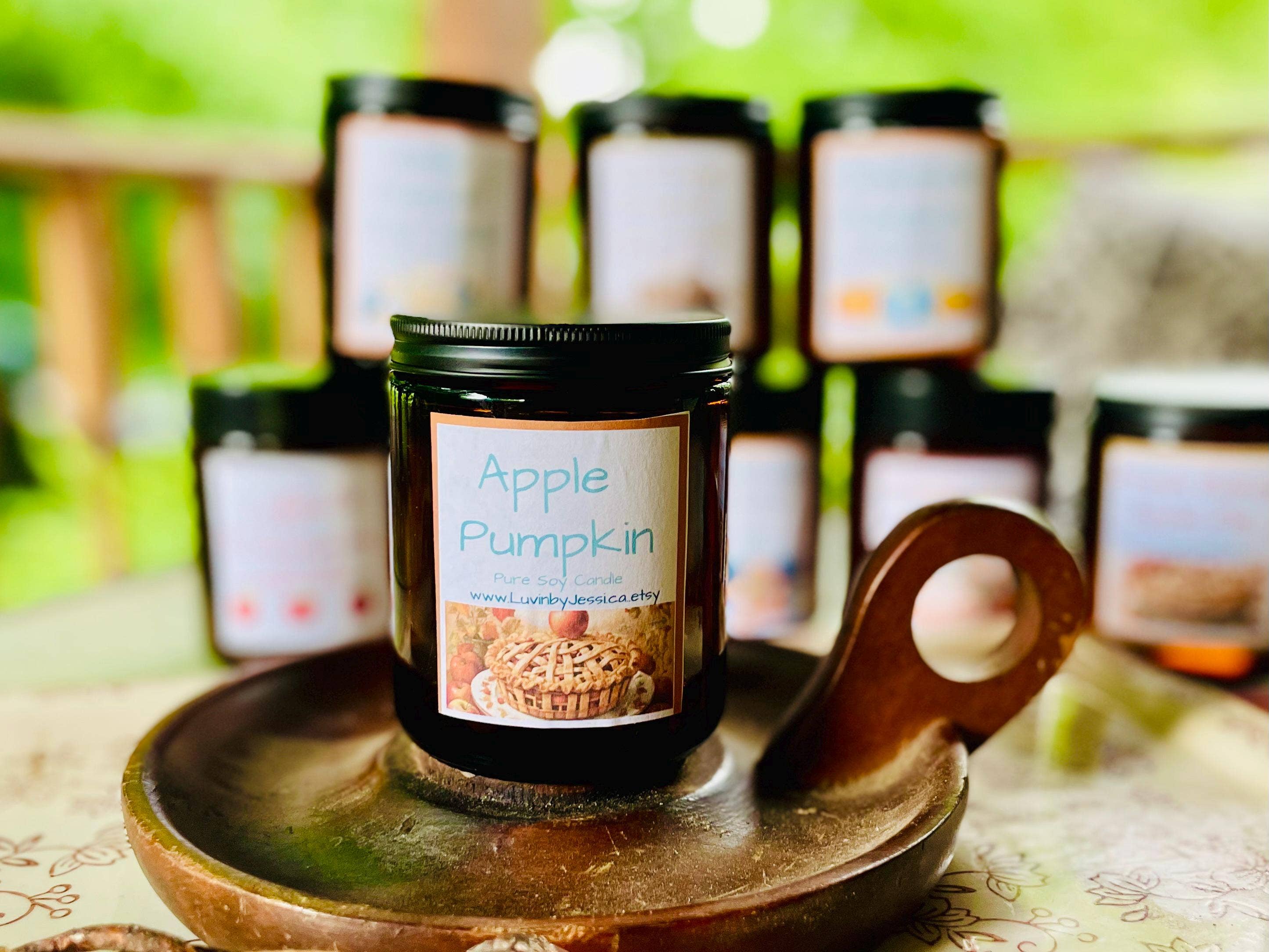 LuvinbyJessica.etsy.com - Wholesale Jar/Filled Candle - Apple Pumpkin Soy Candle for Fall and Winter Decor