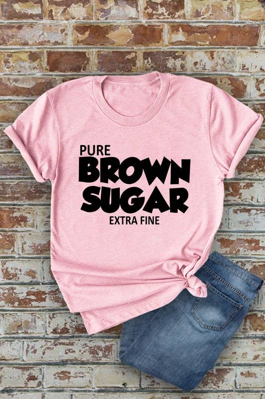 Top Avenue – T-shirt estampada - Mulher por atacado – Camiseta Pure Brown Sugar Extra Fino, Unissexo de gola curta1