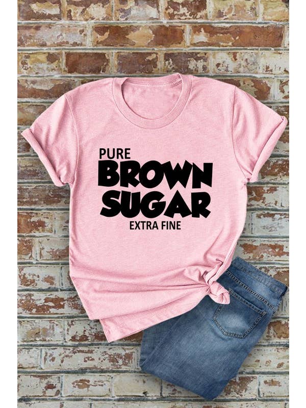 Top Avenue – T-shirt estampada - Mulher por atacado – Camiseta Pure Brown Sugar Extra Fino, Unissexo de gola curta1