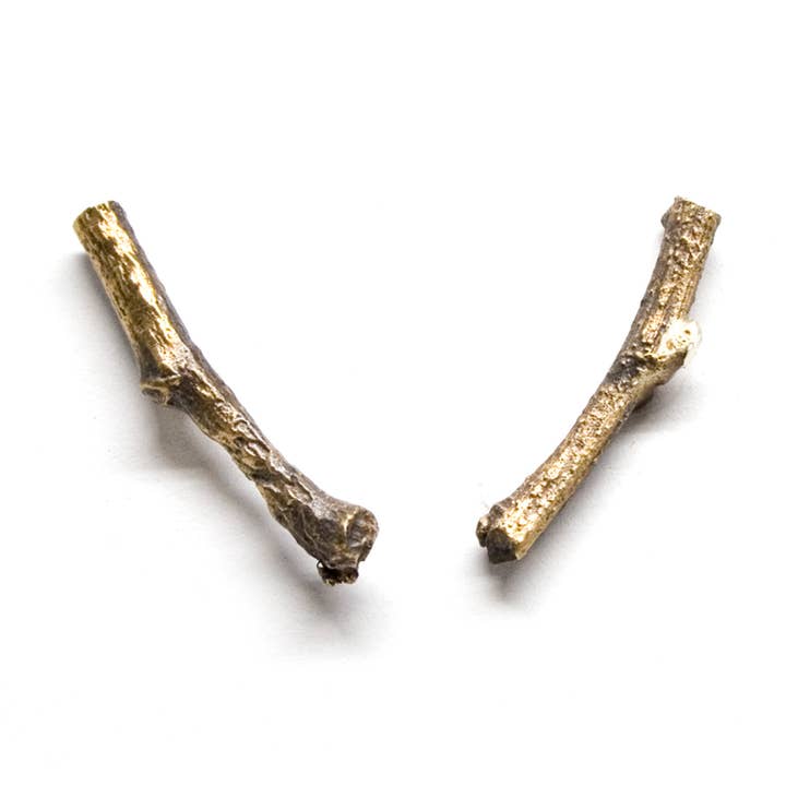 twig stud earrings for wholesale by tree trunk arts