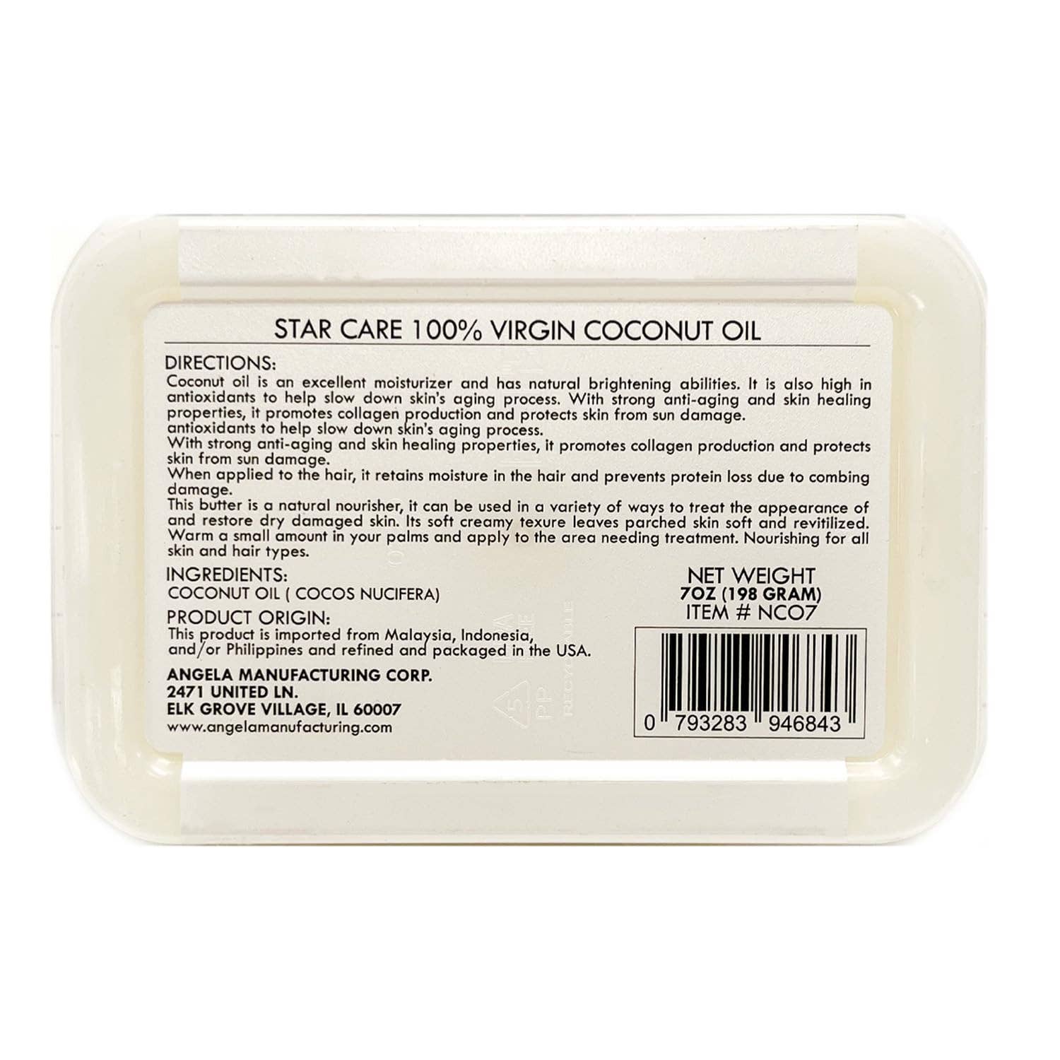 KT Supply - Wholesale Hair Oil - Star Care 100 Virgin Coconut Oil,14 oz1