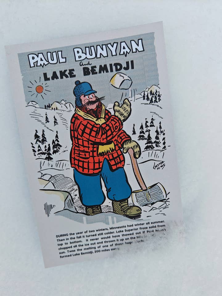 Paul Bunyan Lake Bemidji postcard for wholesale by myBemidji