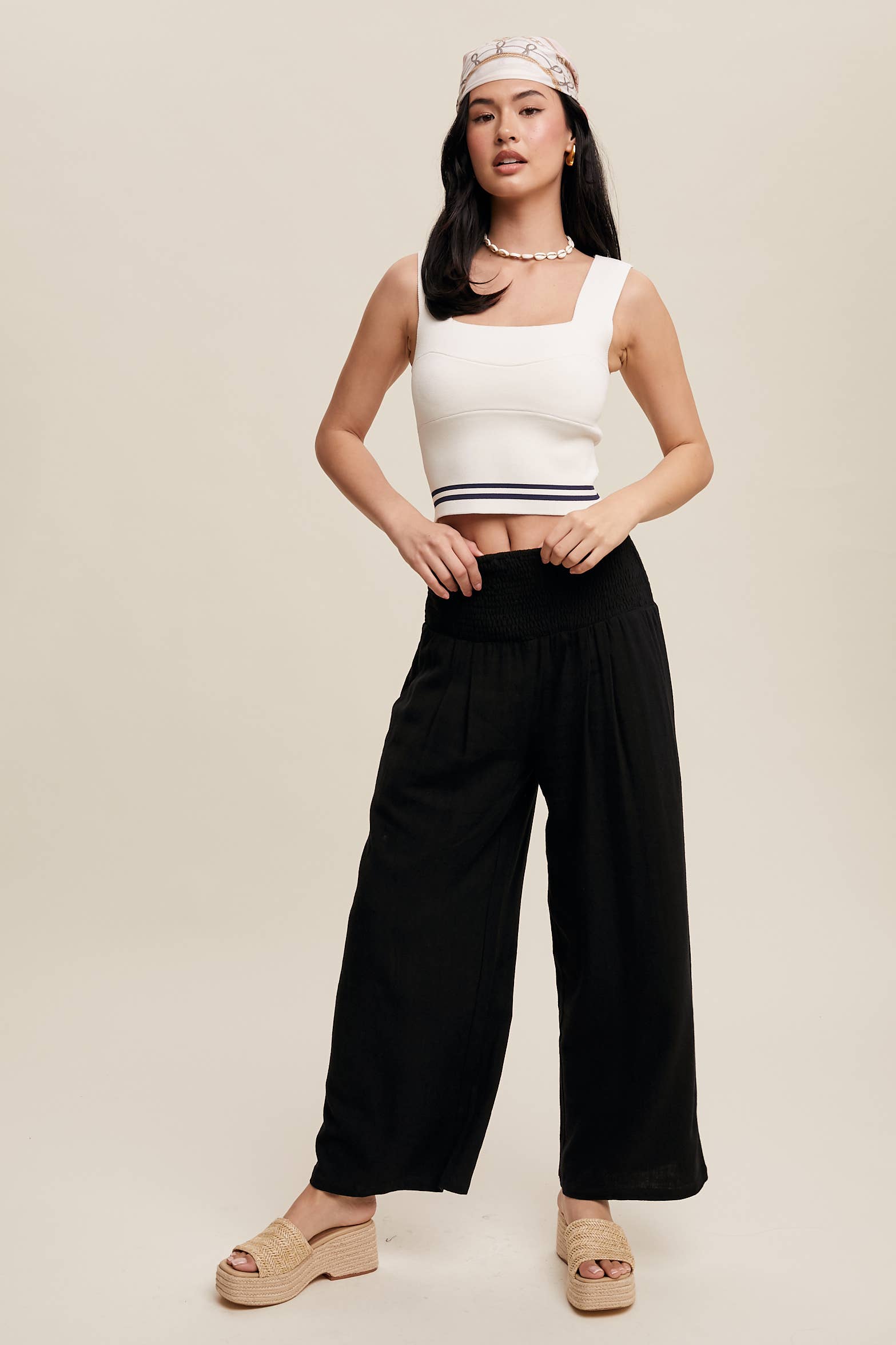 Listicle - Wholesale Pants - Women's - Smocked Waist Wide Leg Pants
Smocked Waist Wide Leg Pants
8