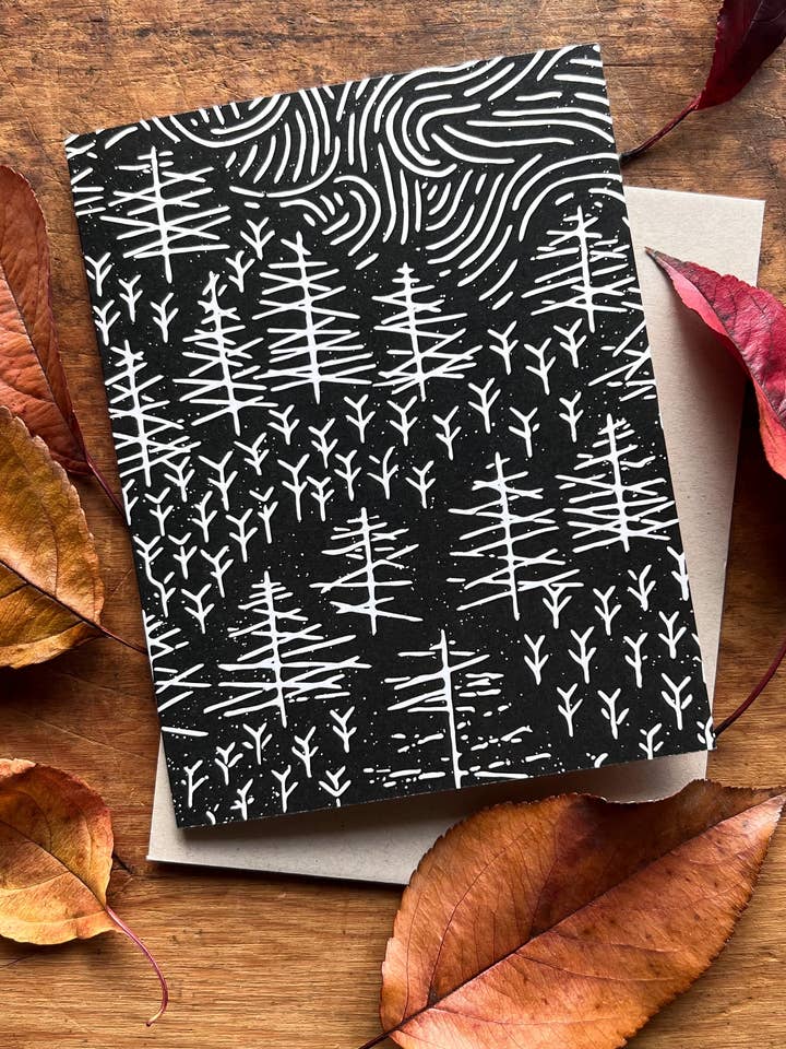 Kiefernwald Grußkarten | Innen leer, A2, Recycelt für den Großhandel von Amy Teawalt Studio