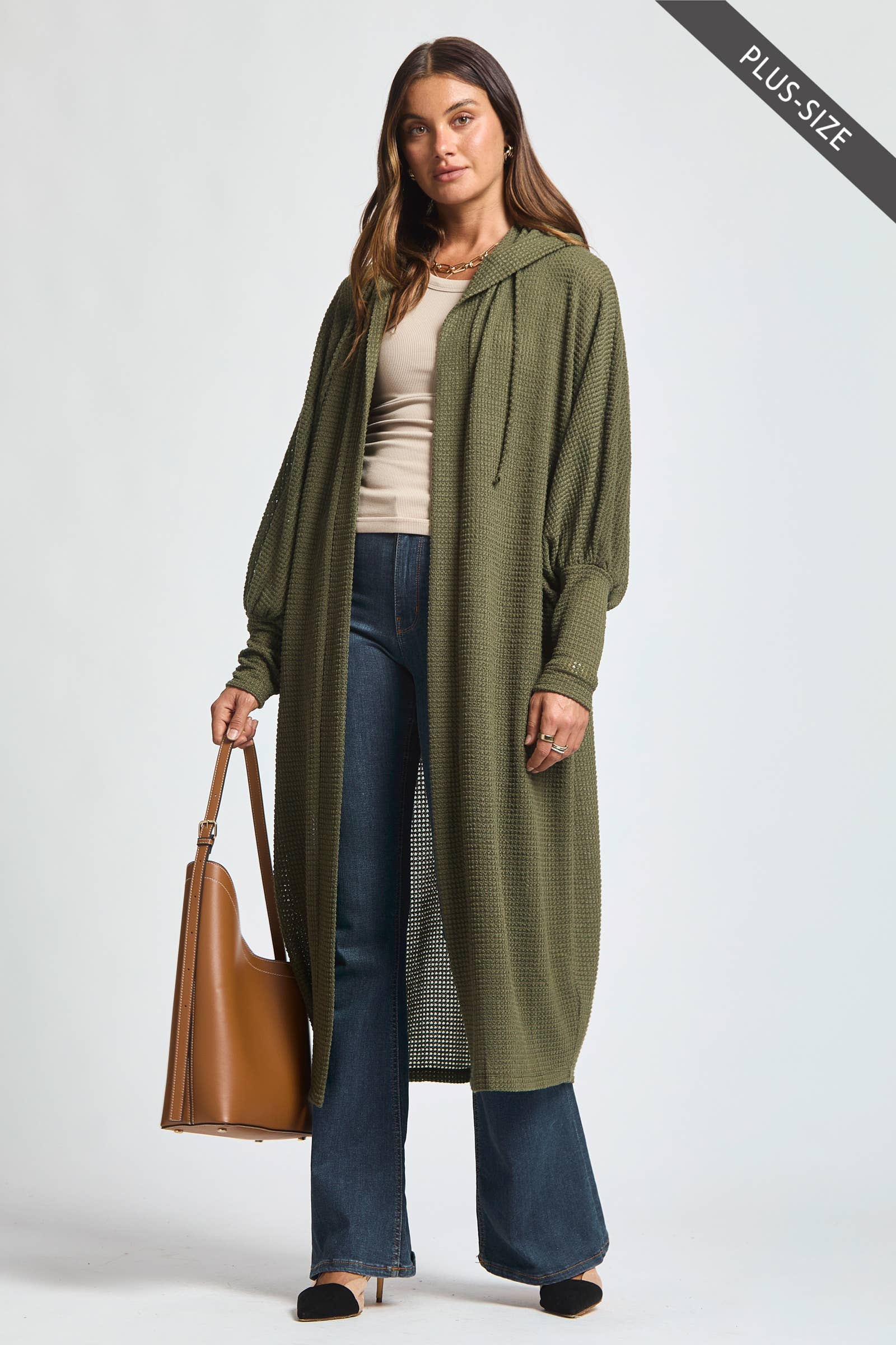 Dear Scarlett - Wholesale Cardigan - Women's - PLUS SIZE Cozy Knit Maxi Duster18
