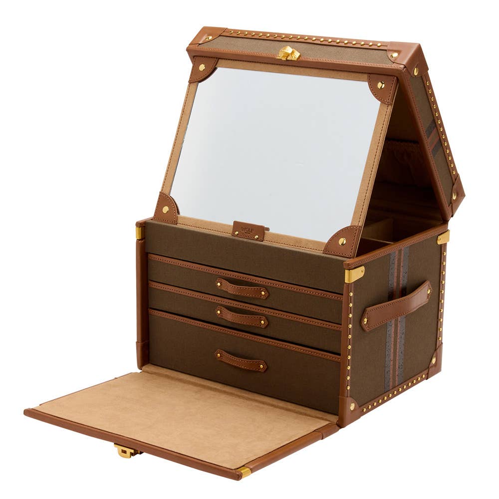 Khaki Ida Trunk Jewellery Box for wholesale on Faire2