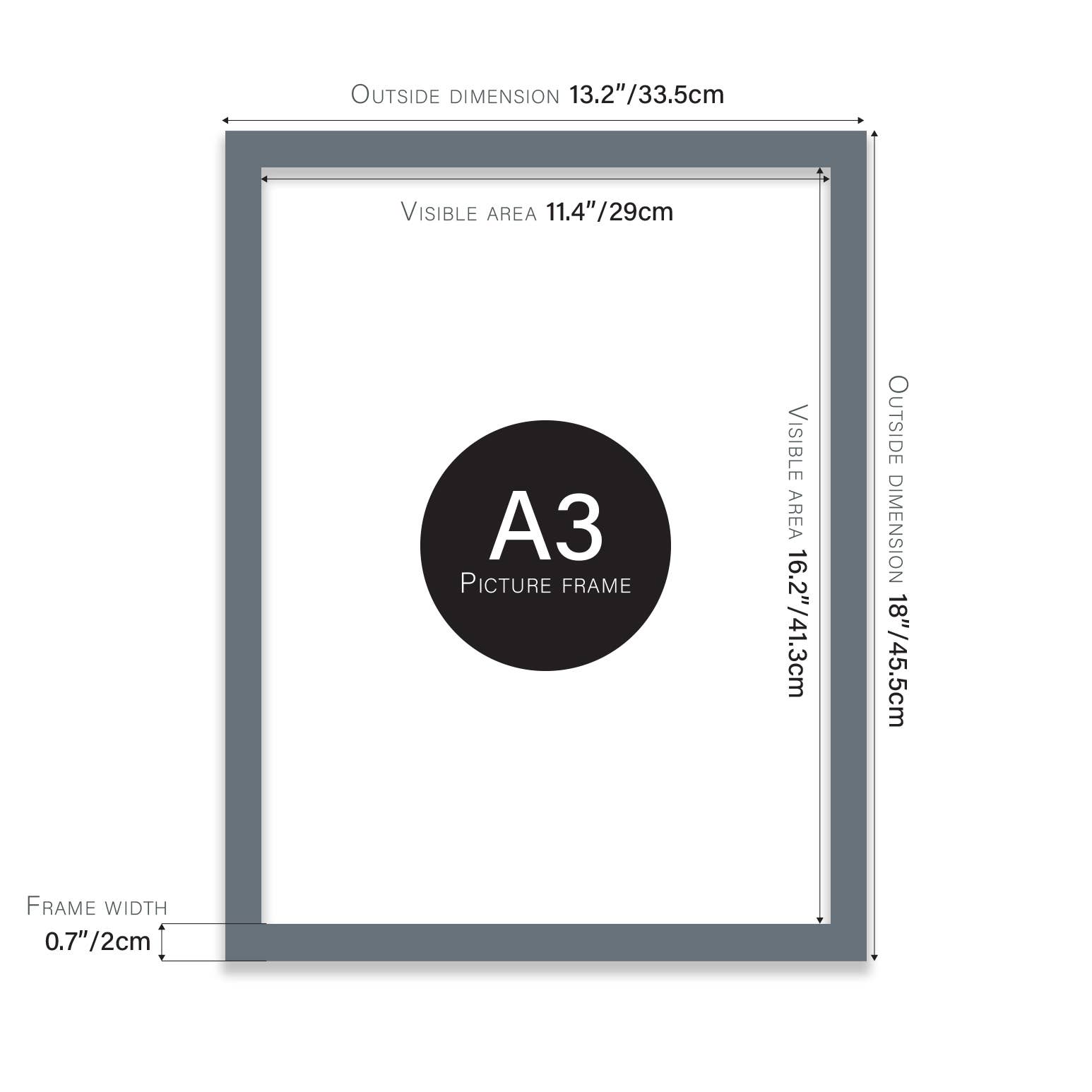 WholesaleFrames.co.uk – wholesale Picture frame – Grey A3 Picture Frame1