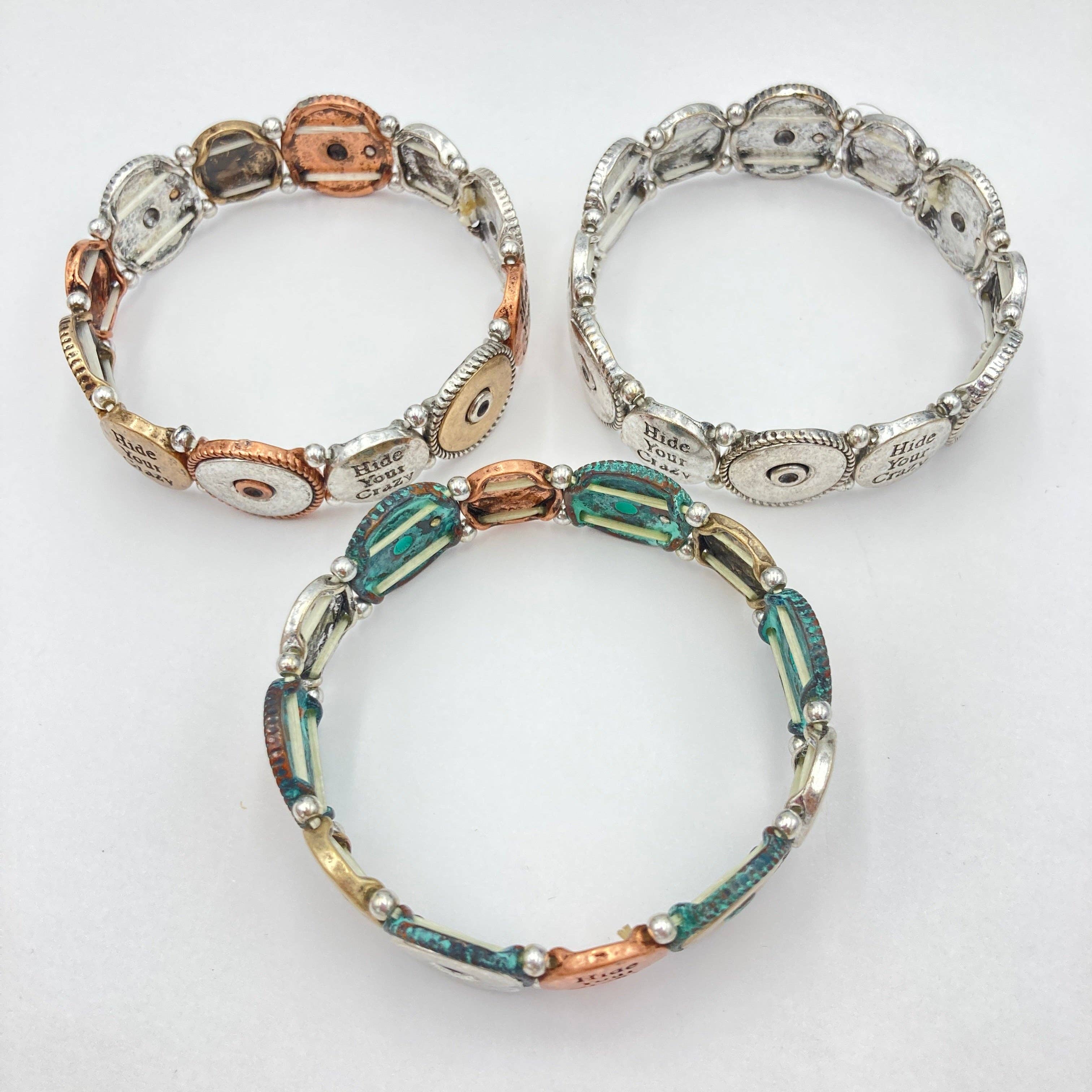 Lunar Deer - Wholesale Bangle Bracelet - Hide Your Crazy Bullet Western Stretch Bracelet1