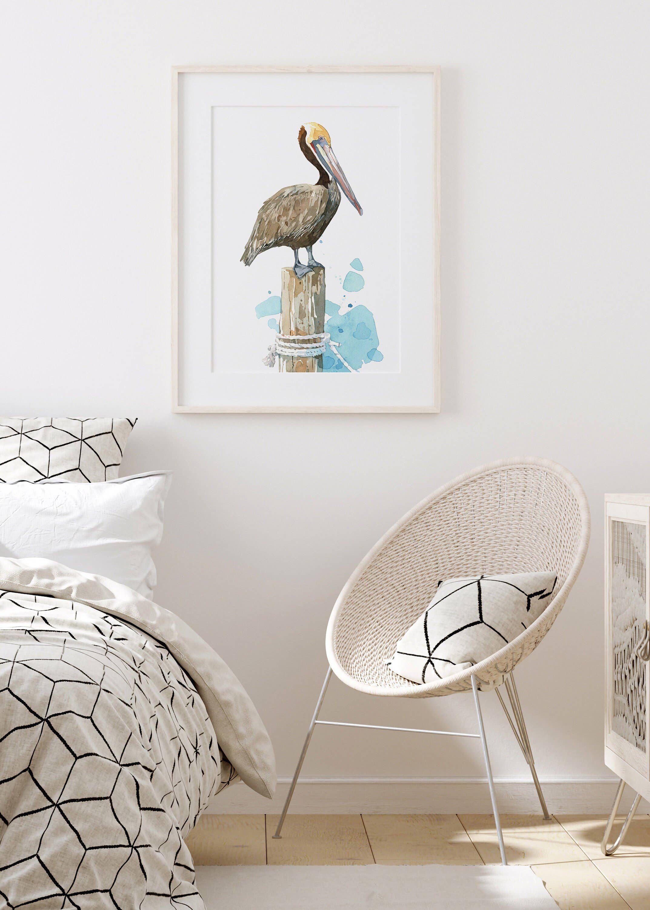 Studio Tuesday - Wholesale Art Print - Pelican Watercolor Art Print, Nautical Bird Painting4