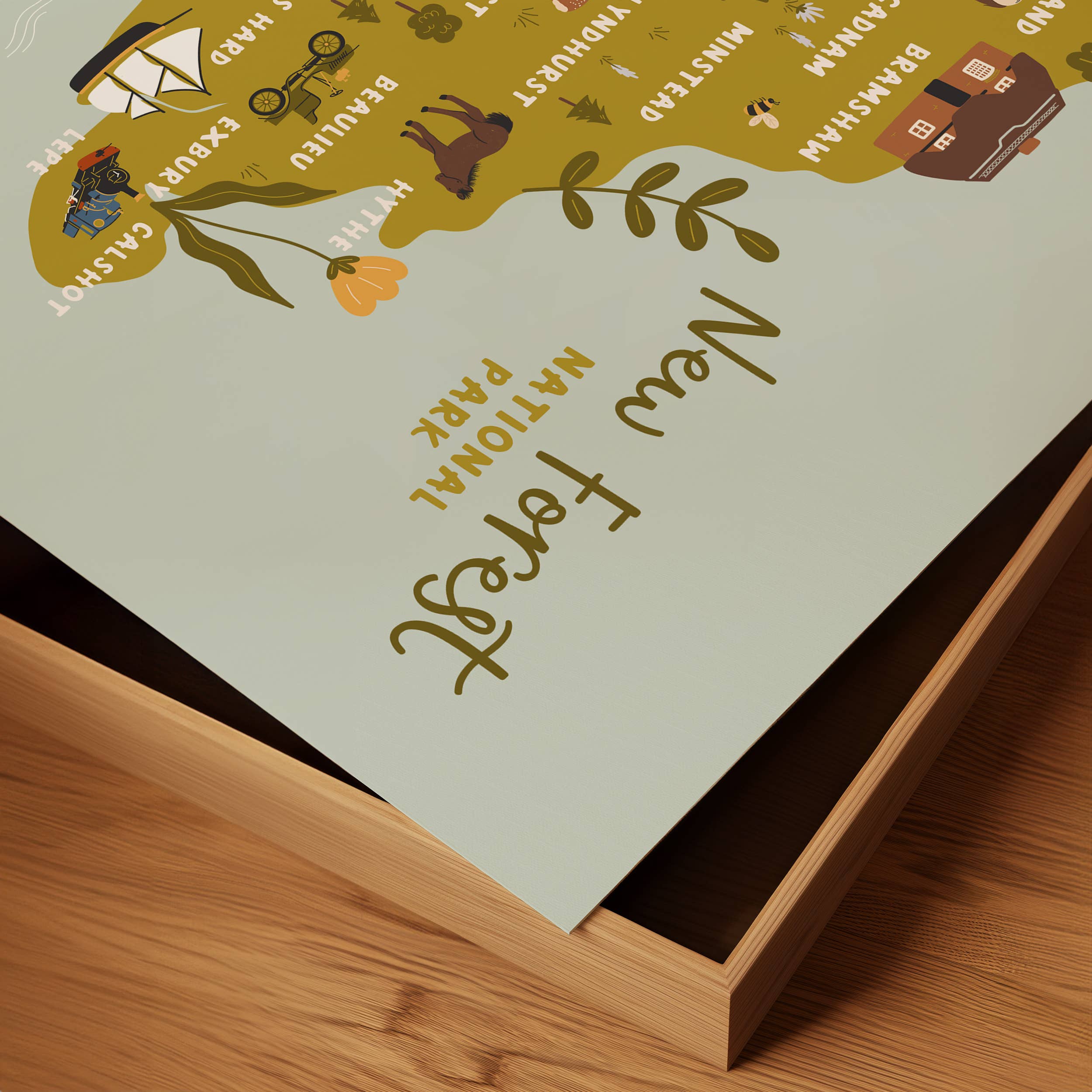 Abbie Imagine – wholesale Art print – New Forest Map Illustrated Print2