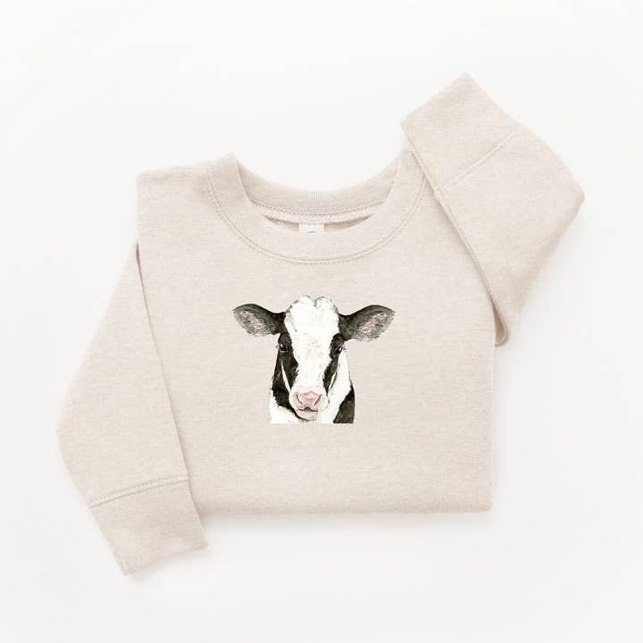 Cow Sweatshirt for wholesale by WLDFLWR Studio