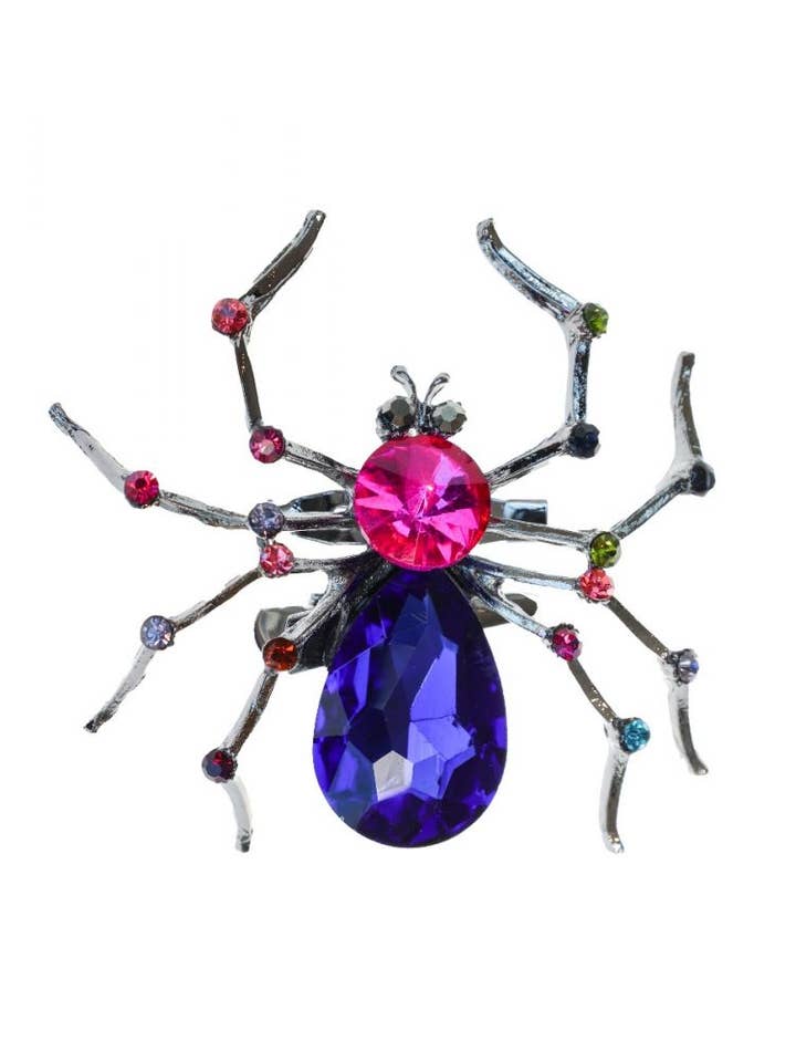 Tropisk krystaledderkop hårspænde og broche for engroshandel hos Rosie Fox