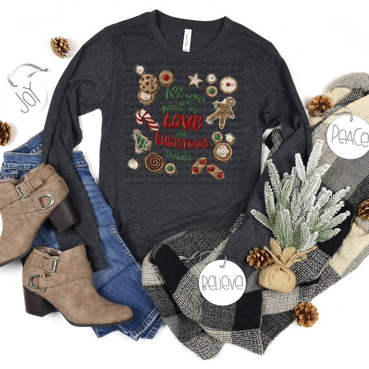 Todo lo que necesitas es amor y dulces navideños DTF Transfer para venta al por mayor de Flawless Transfers