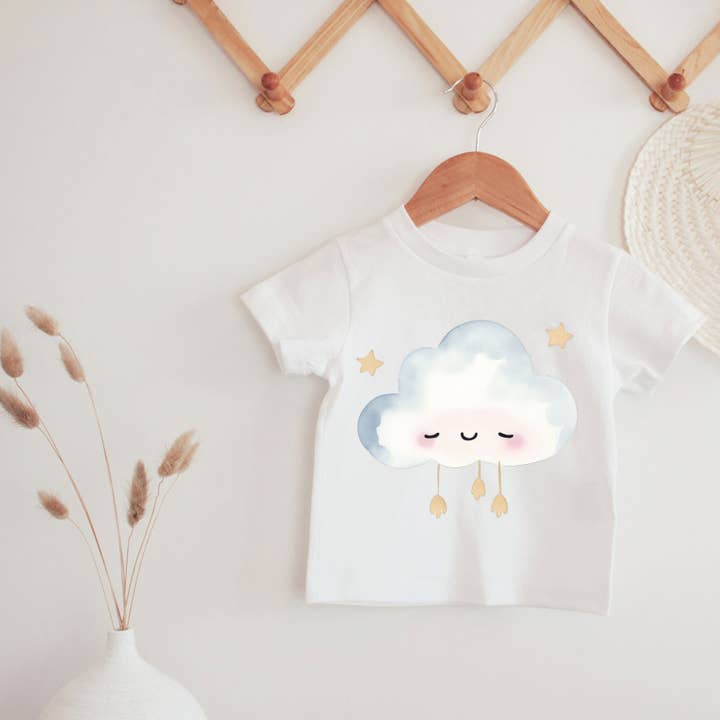 Sleepy Cloud Watercolor Tee for wholesale by ChubbyBubbyBear