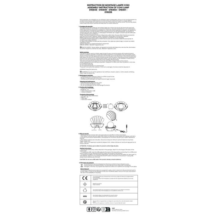 Opjet Paris - Wholesale Accent/bureaulamp - Decoratieve lamp Coki goud disco op batterijen L17,5 D12,5 H15cm4