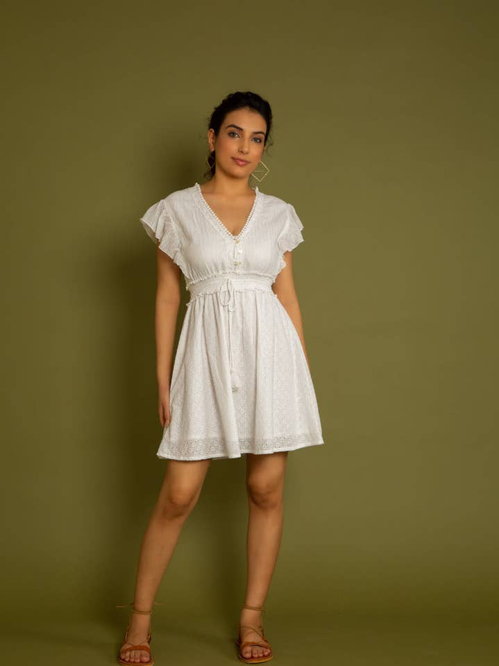 De jurk met knoopsluiting uit Granada voor wholesale door Label Reyya