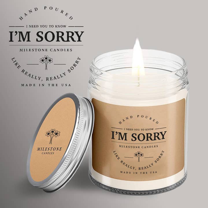 I Am Sorry Mason Jar Clear for wholesale by Milestone Candles