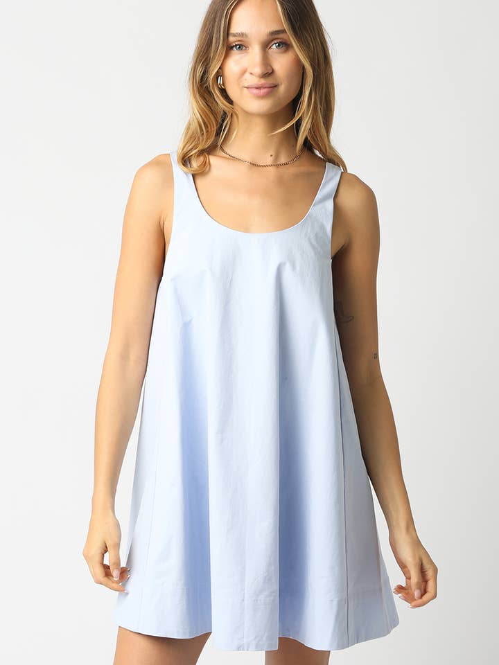 Vestido Mini Swing sin Mangas Ariel para venta al por mayor de Olivaceous