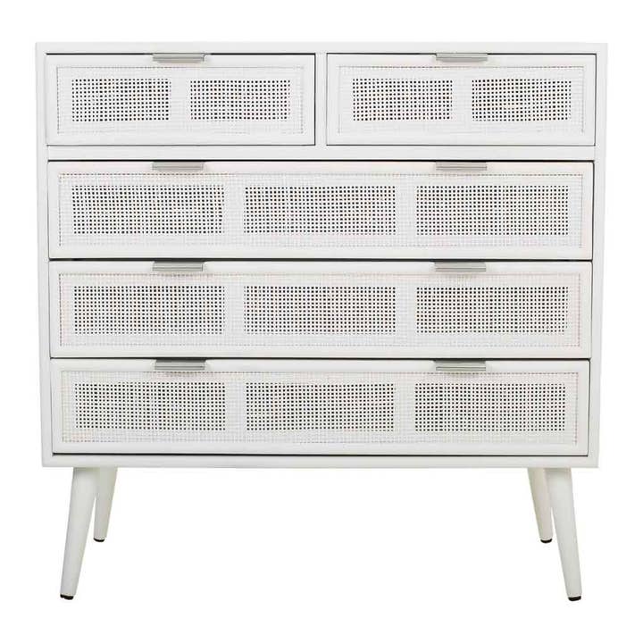 Creaciones Meng - Wholesale Bedroom Furniture - Wooden chest of drawers and rack in white with 8 drawers2