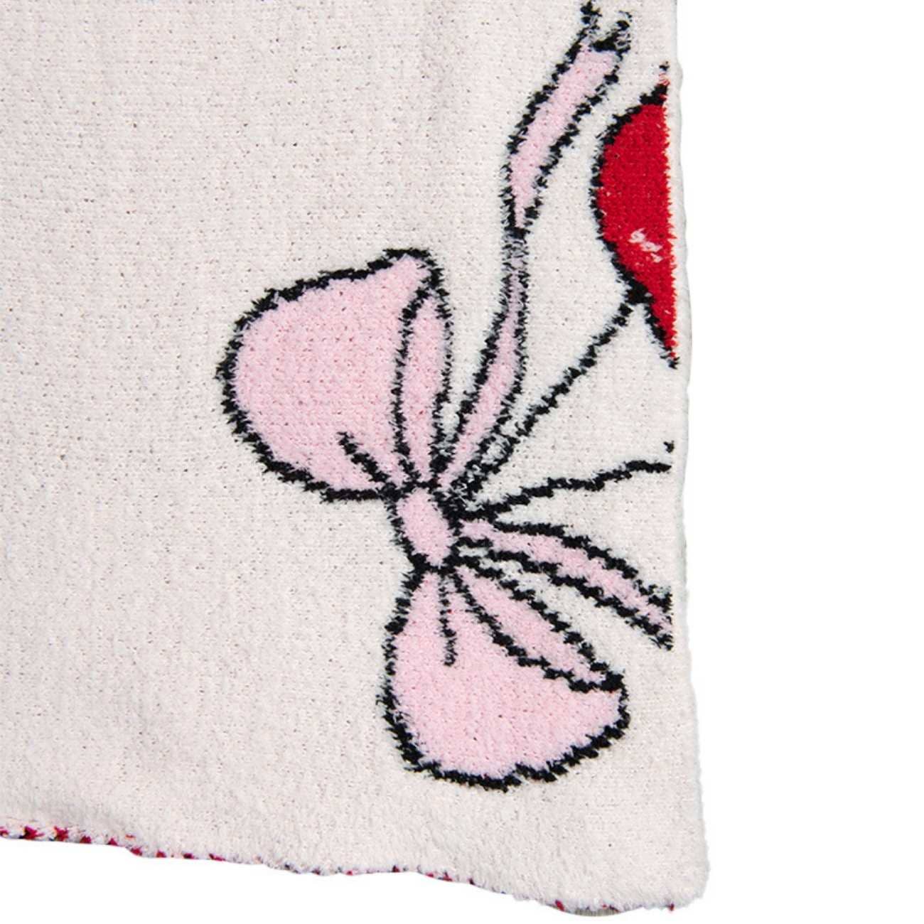 Light Pink Cherry Bows All Over Soft Wholesale Blanket for wholesale on Faire5