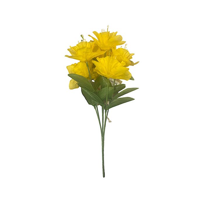 Tremont Floral Supplies - Wholesale Artificial Flowers - 14" Daffodil Bush, Yellow