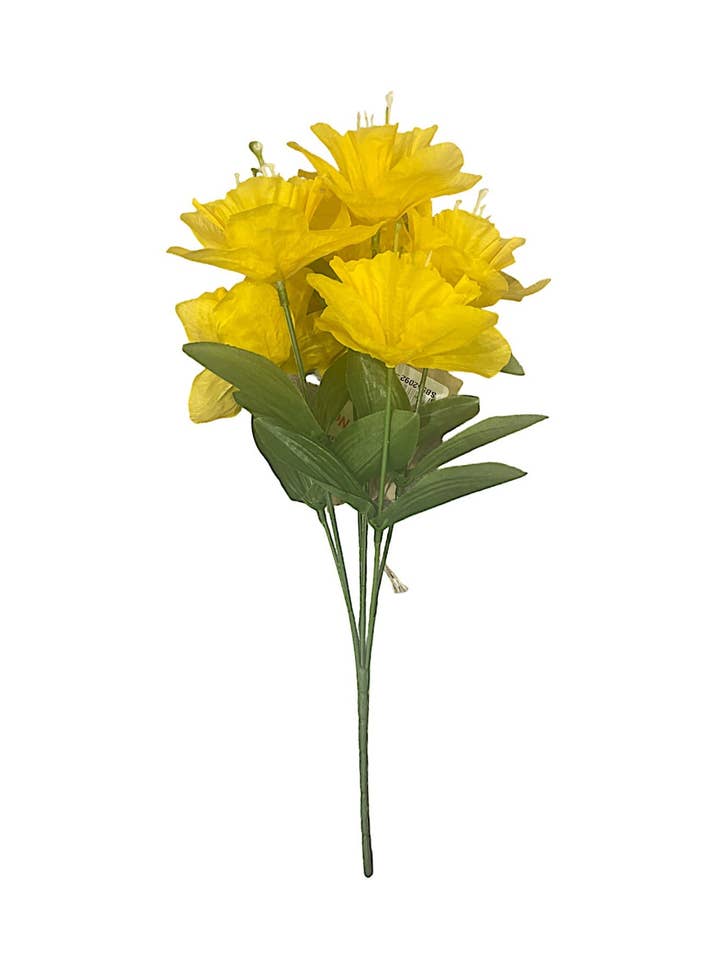 14" Daffodil Bush, Yellow for wholesale by Tremont Floral Supplies