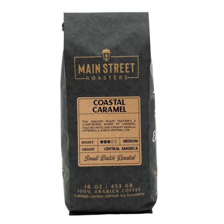 Coastal Caramel Flavored Coffee for wholesale by Main Street Roasters