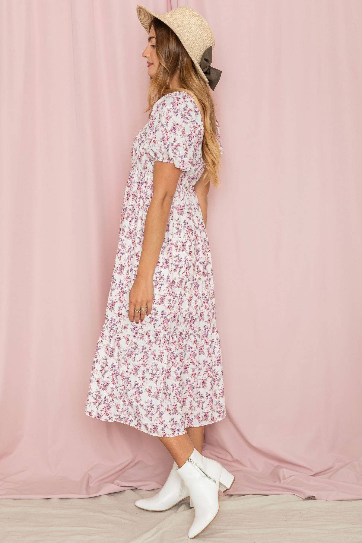 EG fashion - Vendita all'ingrosso Vestito - Donna - Prendisole con scollo quadrato a fiori taglie forti5