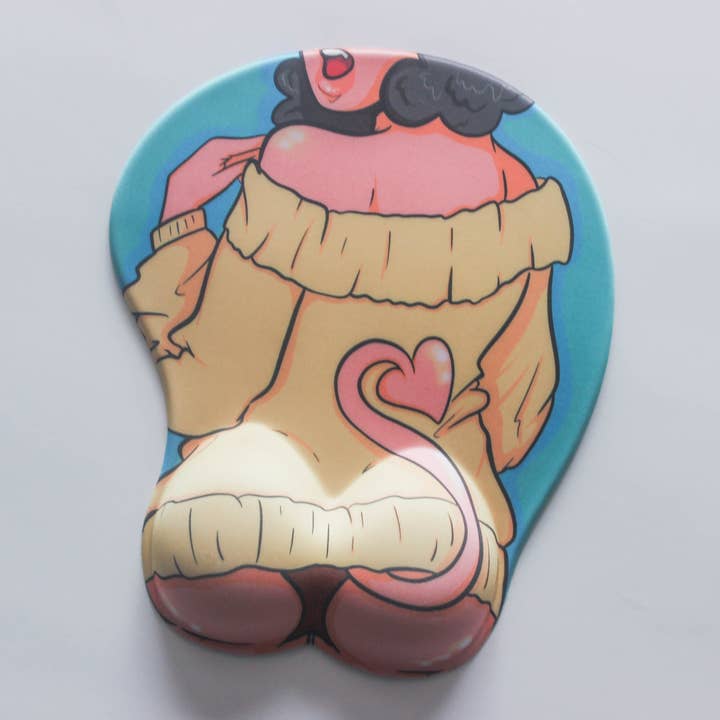 Pink Demon | 3D Ergonomic Oppai Mousepad for wholesale by KeikiiArt