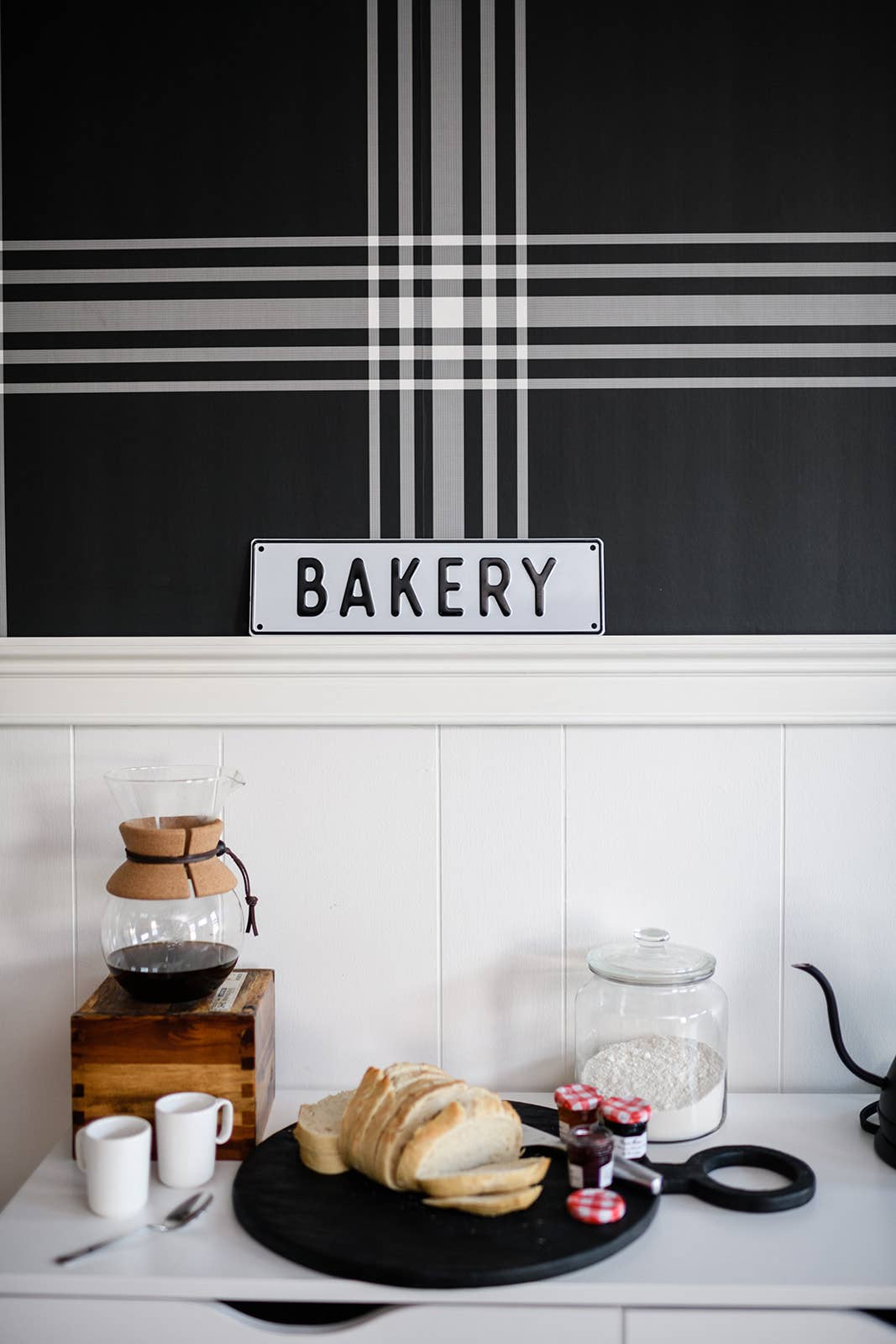 Black White Bakery Aluminum Sign for wholesale on Faire2