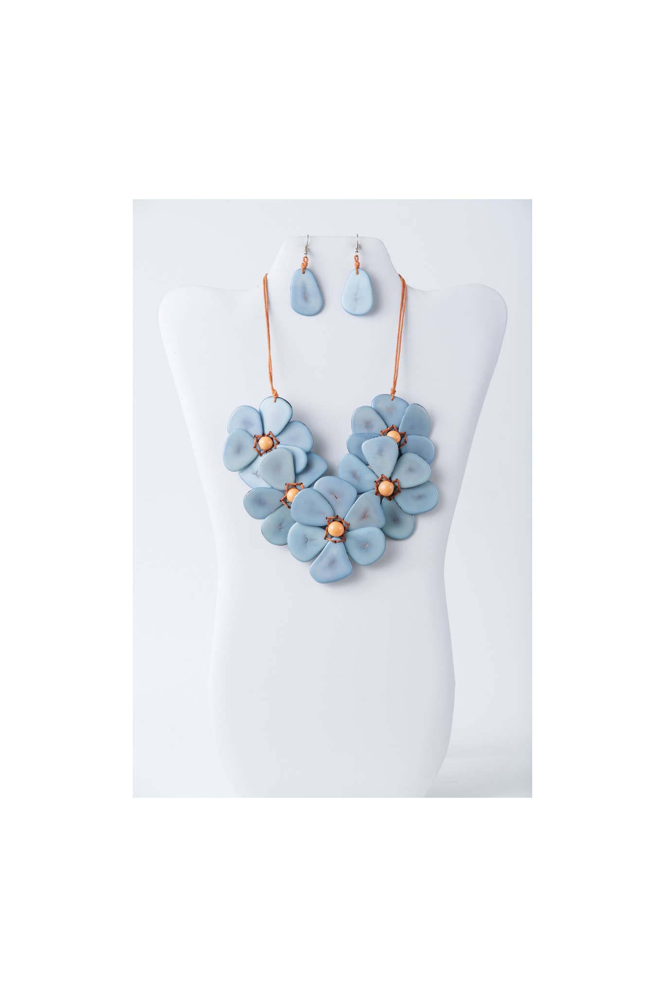TaguArtsy - Vente Parures de bijoux - Ensemble de colliers Tagua bio Becca Flower14
