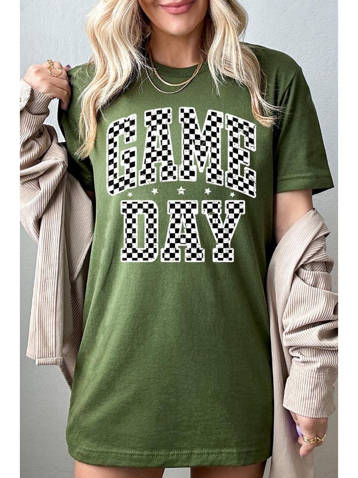 Pink Irene Wholesale - Wholesale T-Shirt (Graphic) - Women's - Checkered Game Day Graphic Tee13