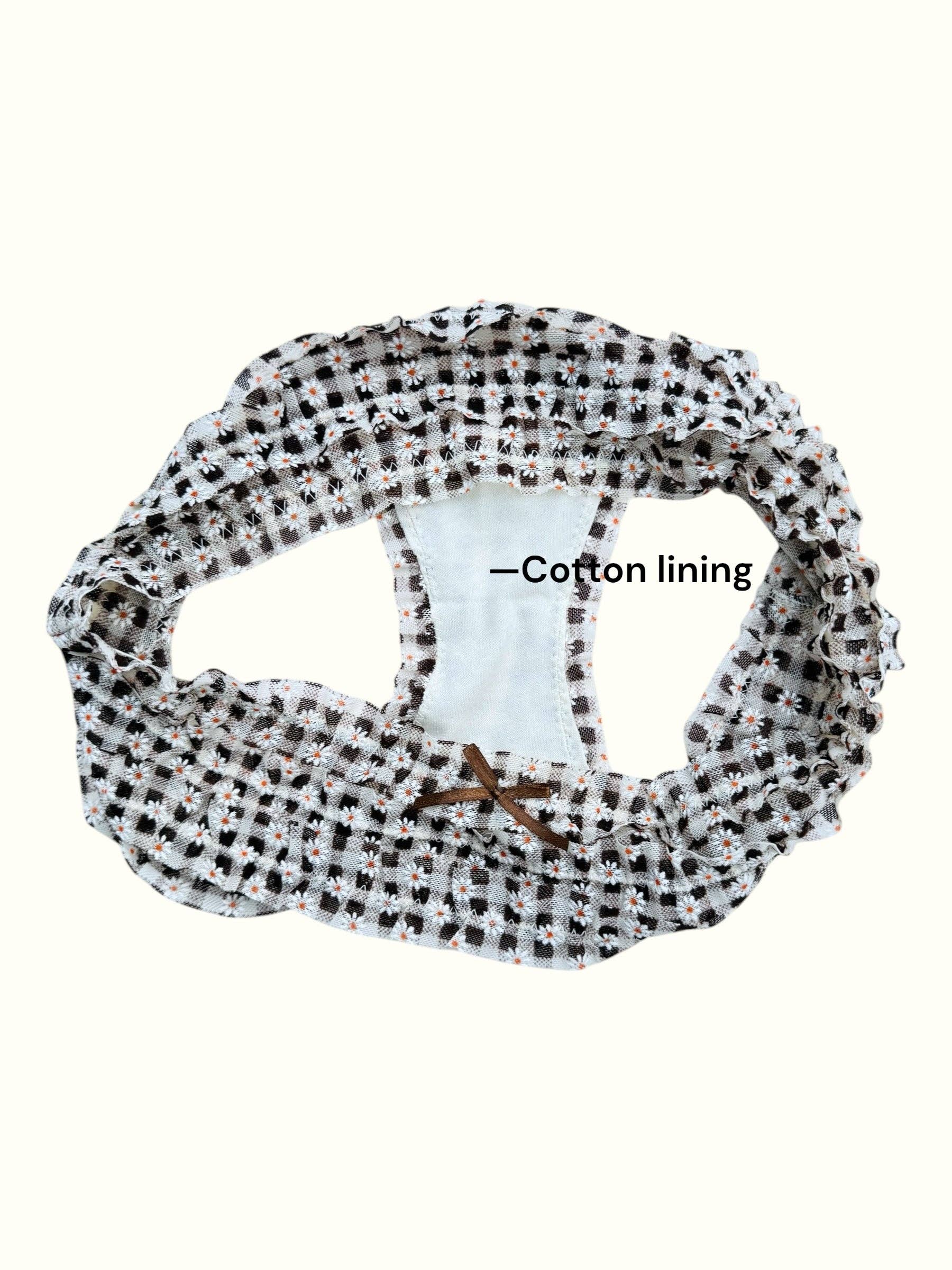 Milanblocks LLC – Großhandel Unterwäsche – Damen – Milanblocks Vintage-Stil Gingham Daisy Rüschen-Slips5