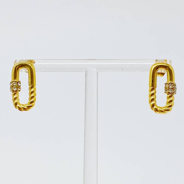 Orecchini a bottone a forma di maglie cablate per la vendita all'ingrosso da parte di Ellison+Young