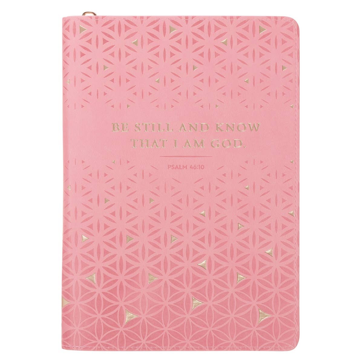 Christian Art Gifts - Wholesale Journal/Diary - Journal Classic Zip Pink Be Still Ps. 46:100