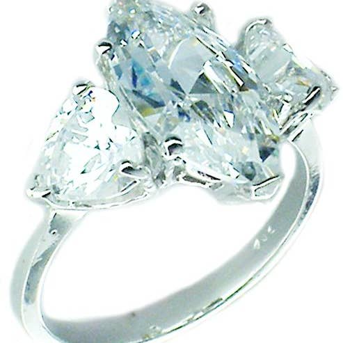 Ring Marque Center Cz Sterling silver Ring RP904 for wholesale by Zirconmania Wholesale Fashion Jewelry