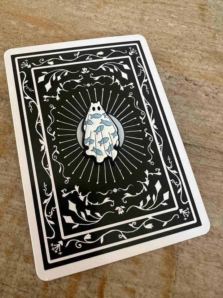 Enamel Pin Cat Ghost for wholesale by LoVely Chaos