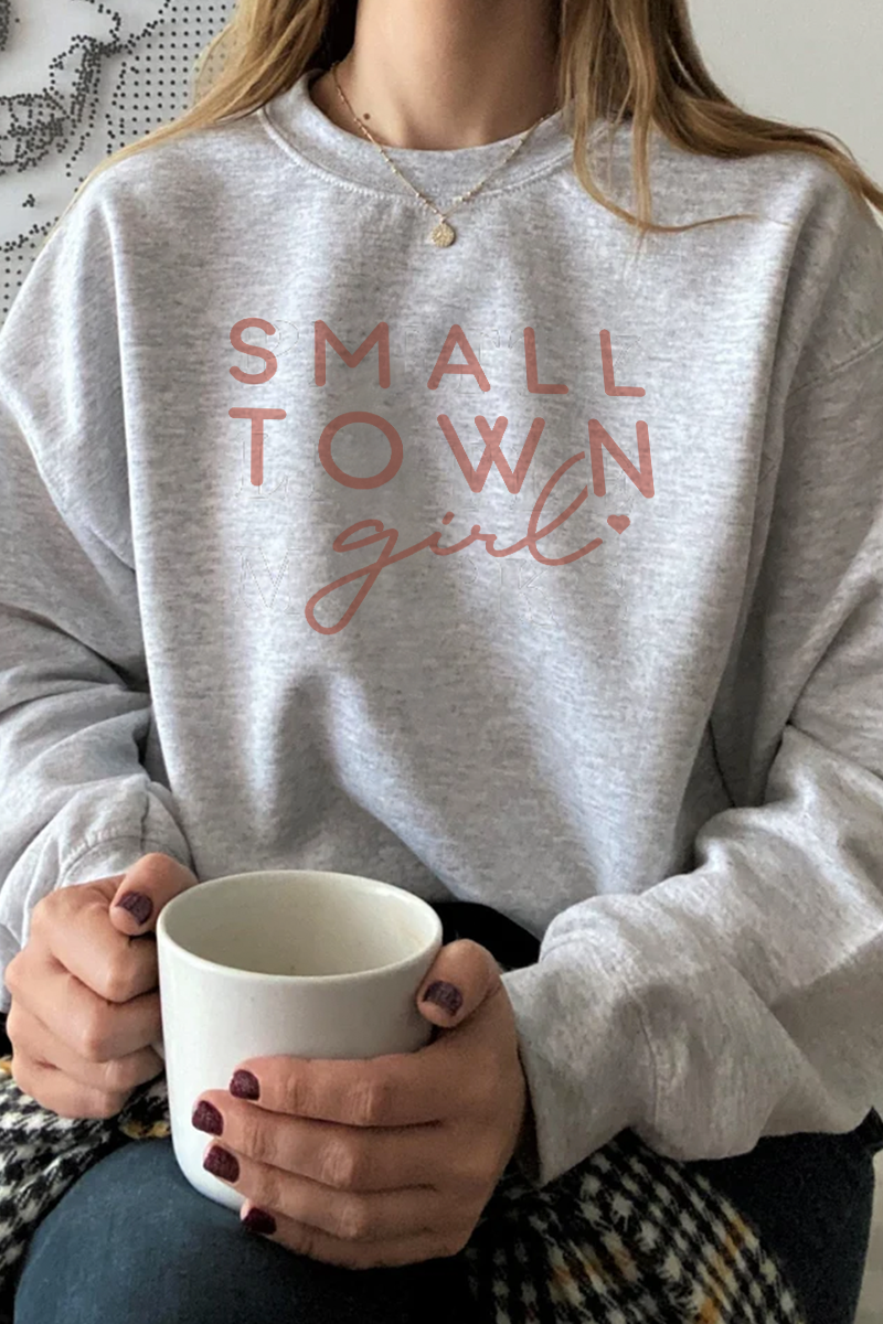 Bella Me – wholesale Sweatshirt med tryck - Dam – Fall Small Town Girl Crewneck0