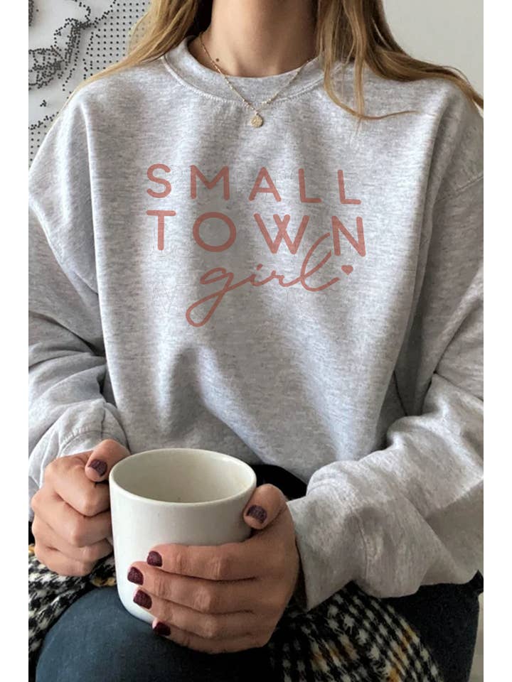 Bella Me – wholesale Sweatshirt med tryck - Dam – Fall Small Town Girl Crewneck