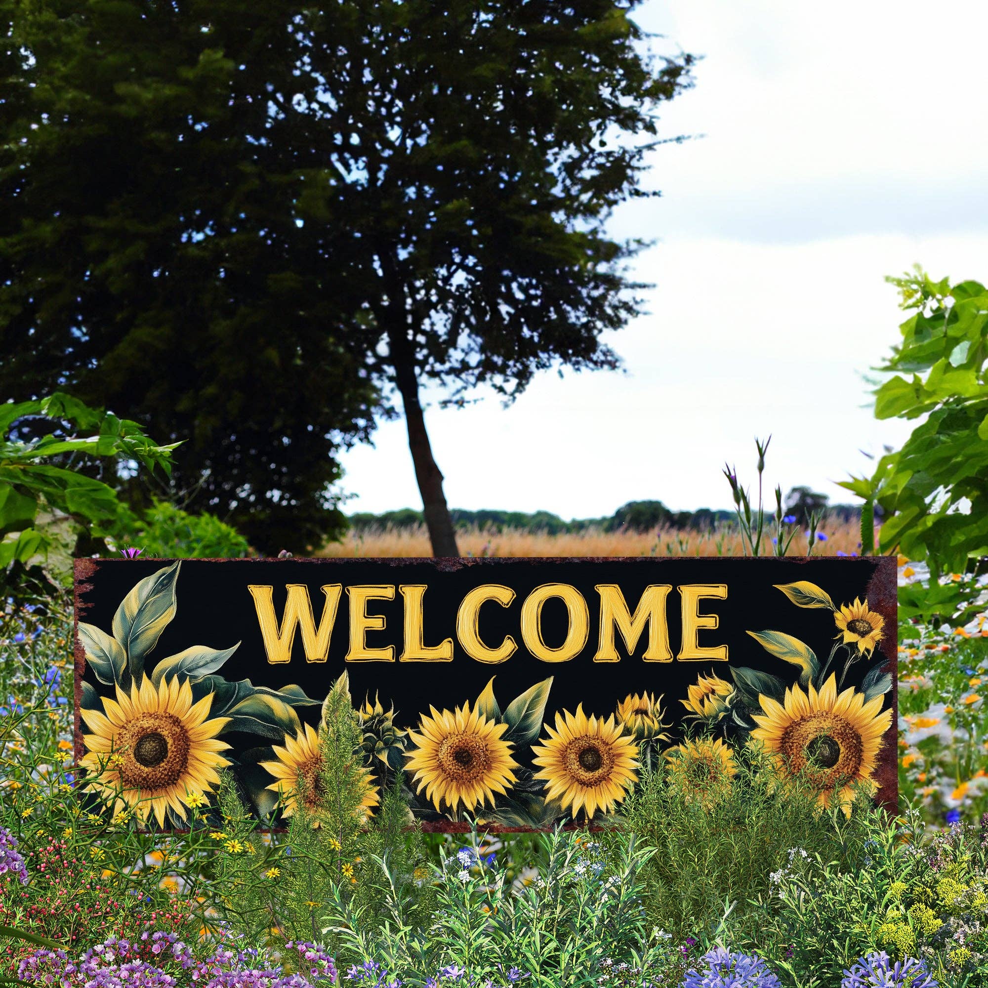 TX USA Corporation – wholesale Gräspiggar – Sommar Solros Välkommen Trädgårdsstake | Rustik Bondgård Utomhusdekor Skylt7