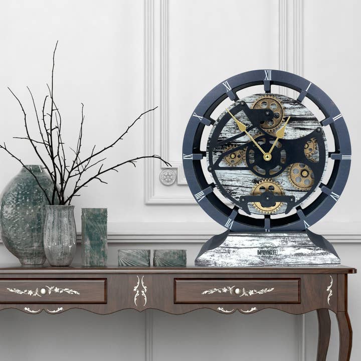 The Gears Clock - Wholesale Wall Clock - CANADA LINE WALL-DESK CLOCK 16 INCH GREY&WHITE24