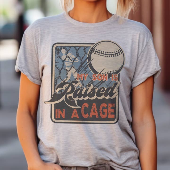 Camisola Gráfica de Dia de Jogo de Mãe Desportiva Criada numa Jaula de Baseball por atacado de Par.tees by Party On!