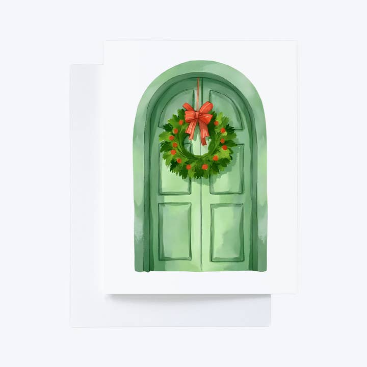 Cryptic Paper Co. - Wholesale Christmas Card - Boxed Set of Green Christmas Door Holiday Cards4