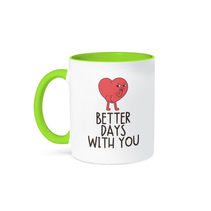 3dRose, Fjollet Hjerte Bedre Dage Med Dig, Krus for engroshandel hos 3dRose