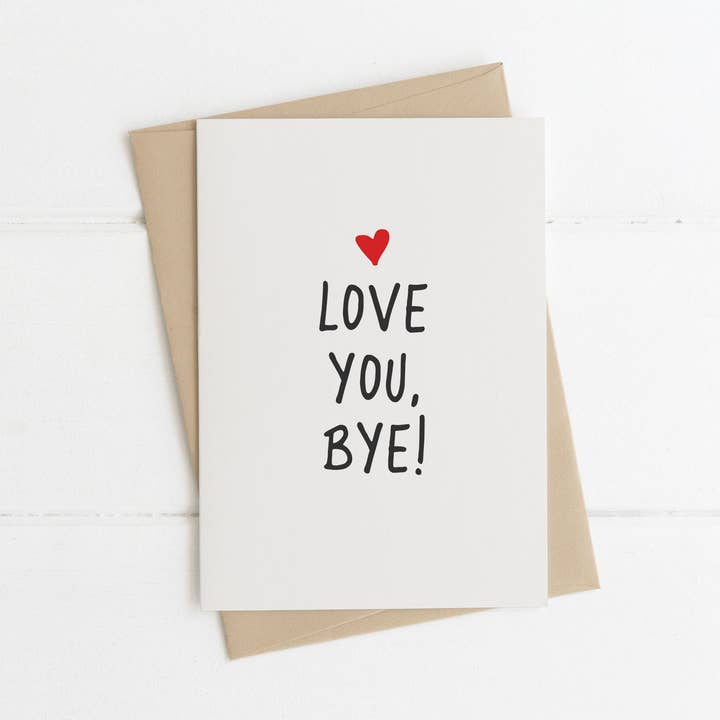 Je t'aime au revoir, carte A6 pour la vente par Richarts Designs