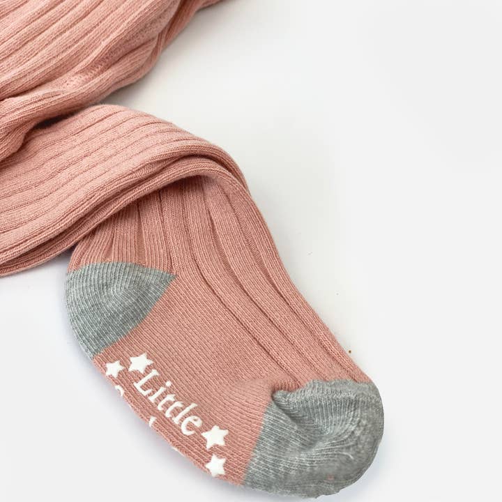 The Little Sock Company - Wholesale Panty's - Kinderen - Antislip superzachte geribbelde panty voor baby's en peuters in schelproze