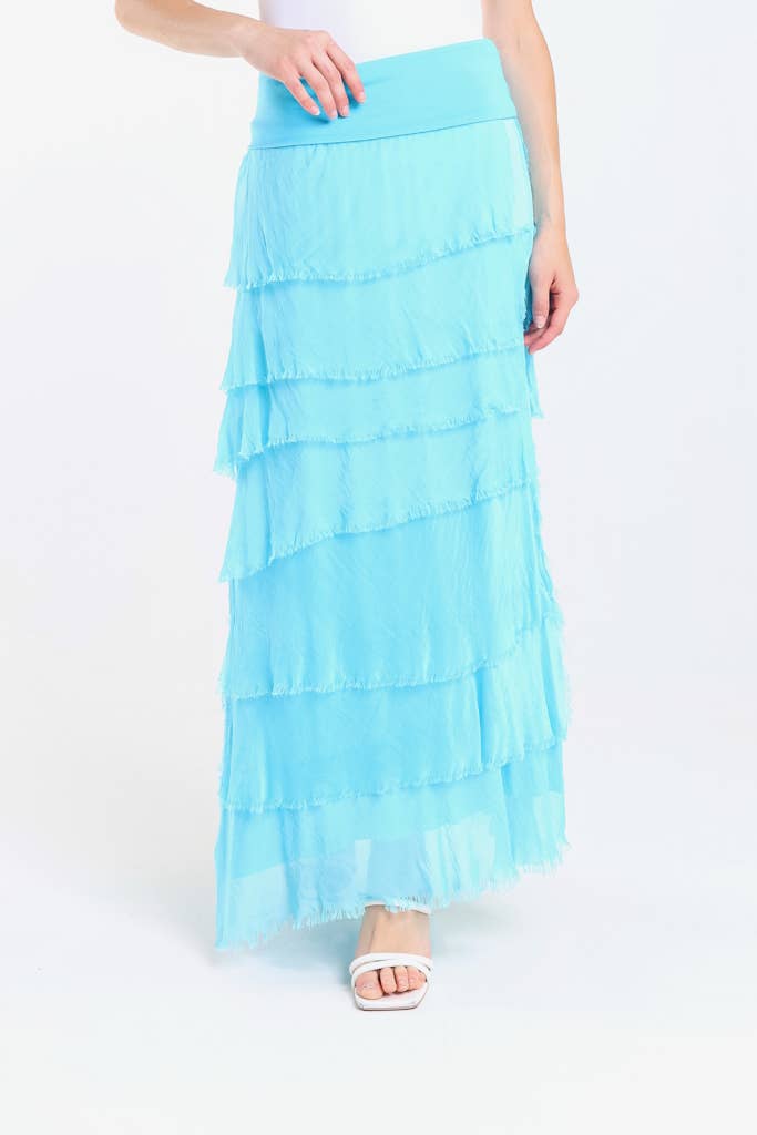 TINA Stephens Italy/Tees By Tina - Wholesale Skirt - Women's - Elisa Silk Ruffle Skirt (SL201)26