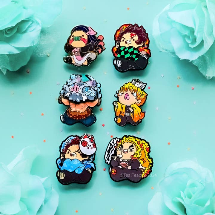 TealTeacup - Wholesale Lapel pin/button - Zenitsu Running Pin2