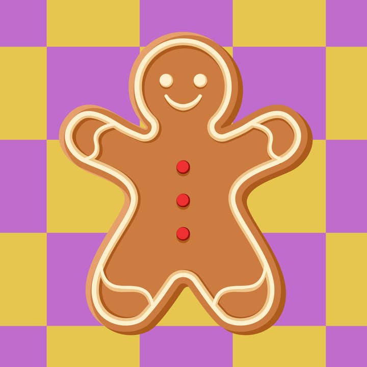 Forex tile 10x10cm - Colorful gingerbread Christmas cookie for wholesale by Lourens Exclusive