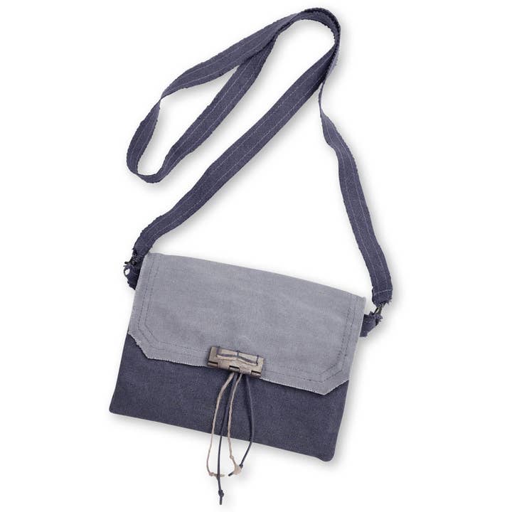 Lexi Grey Fold Over Crossbody Bag for wholesale by ReLoved by Honey and Me featuring Simply Saguaro